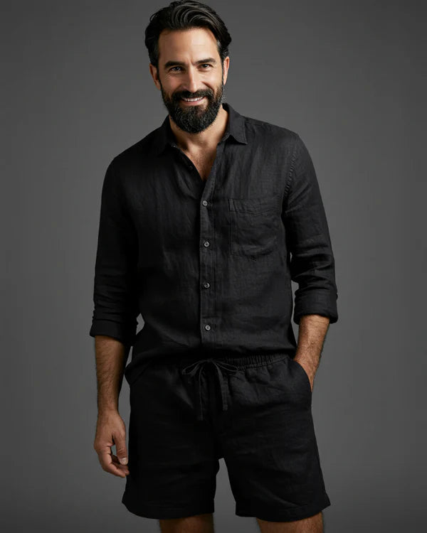 BIAŁEVO Capri Spodenki Lniane Premium