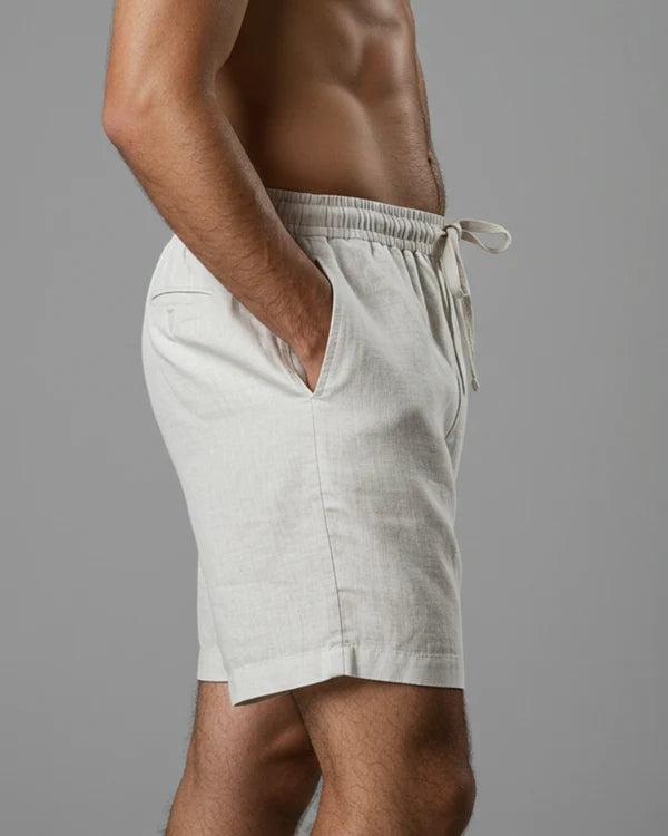 BIAŁEVO Capri Spodenki Lniane Premium