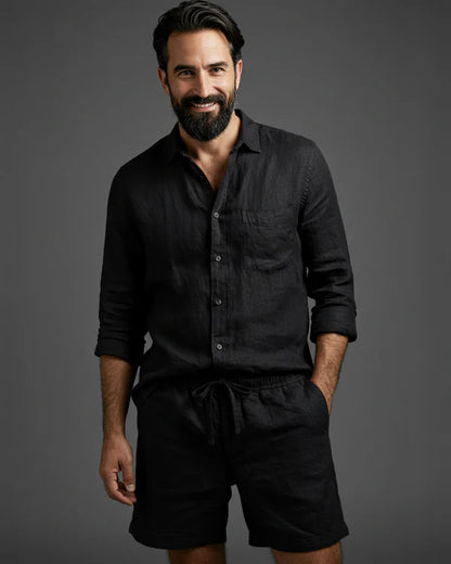 BIAŁEVO Capri Spodenki Lniane Premium