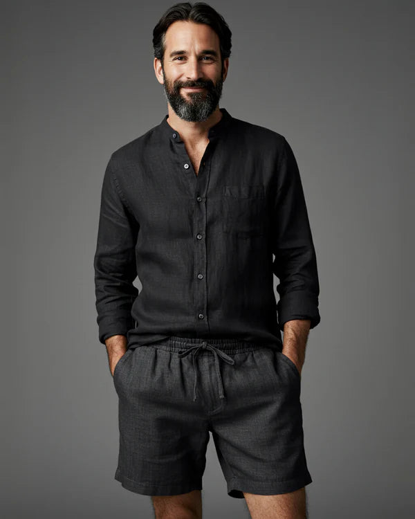 BIAŁEVO Capri Spodenki Lniane Premium