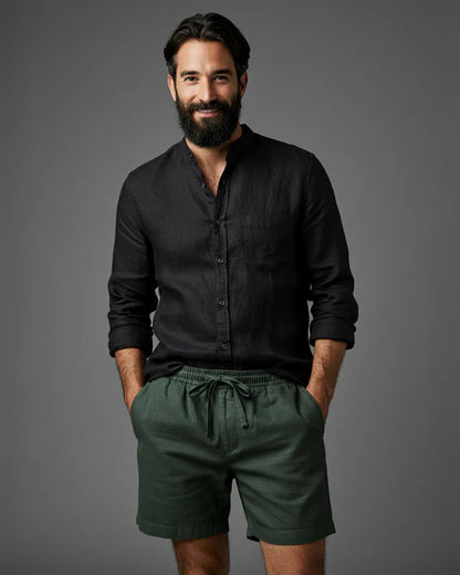 BIAŁEVO Capri Spodenki Lniane Premium