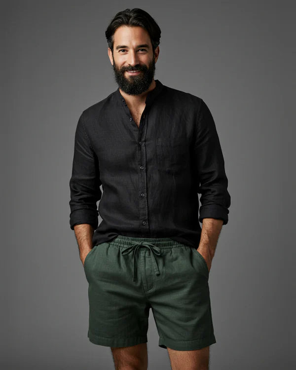 BIAŁEVO Capri Spodenki Lniane Premium