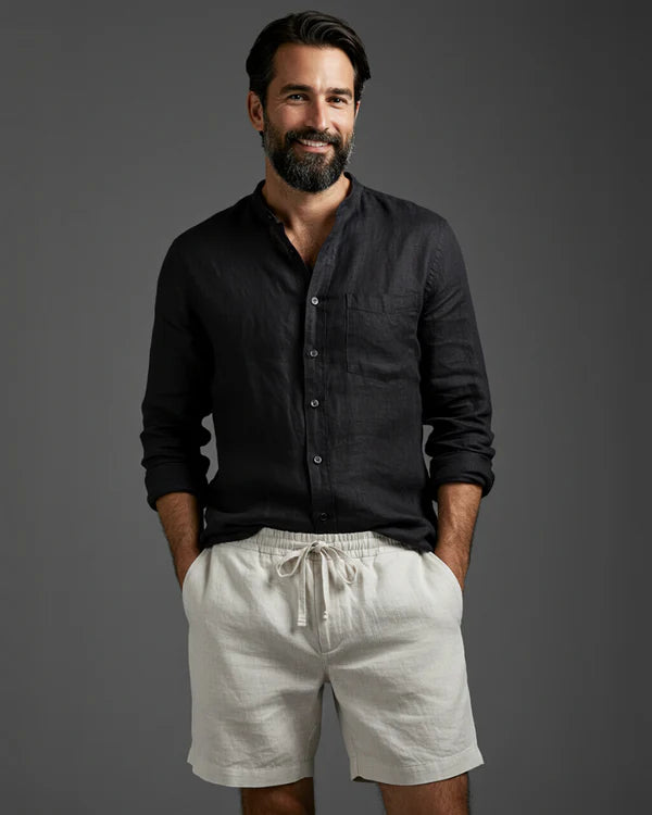 BIAŁEVO Capri Spodenki Lniane Premium