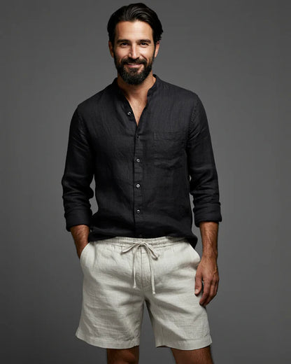 BIAŁEVO Capri Spodenki Lniane Premium