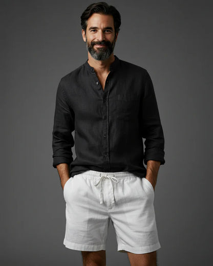 BIAŁEVO Capri Spodenki Lniane Premium